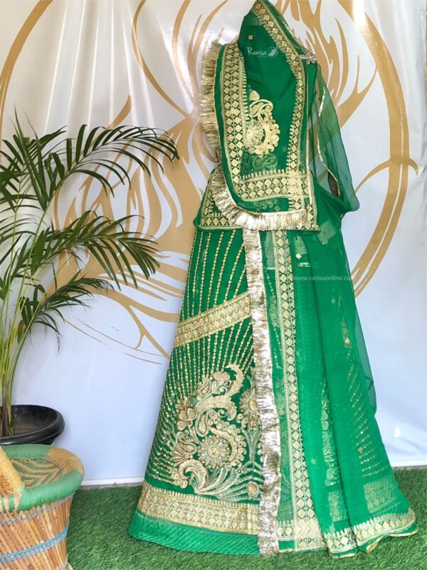 Green Anjali Hamrai Rajputi Poshak