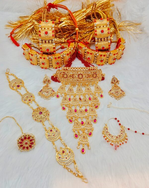 Red Traditional Marriage Jewellery Set