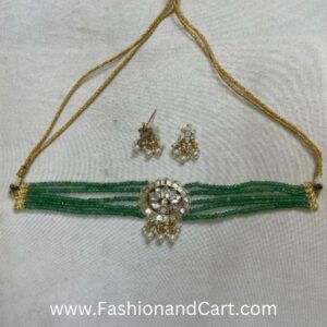 Traditional Moti Necklace with Earrings