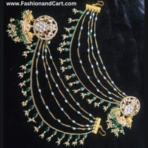 earrings for wedding with side chain bahubali style